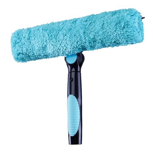 11" Window Squeegee & Microfiber Scrubber 2-in-1 Cleaning Tools