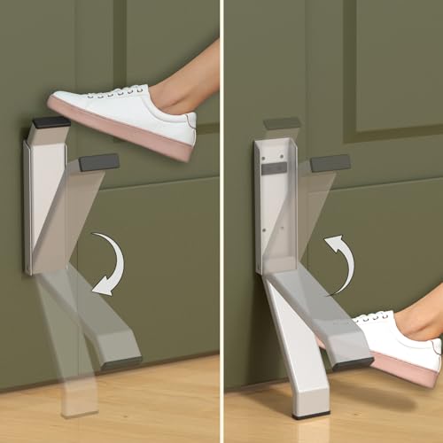 Door Stop, No Drilling Door Stoppers to Keep Door Open, Easy Pedal Kick Down Door Holder, Bottom of Door (White x 1 Pack) - color: White x 1 Pack