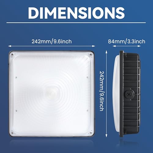 LED Canopy Light 4Pack: 30W/45W/60W/70W Selectable, 4000K/5000K/6500K 3CCT - size: 70W-3CCT