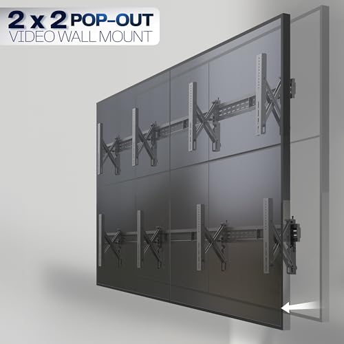 VIVO Black Pop-Out 2x2 Video Wall Mount for 37-65 in TVs, MOUNT-VW65-4 - size: 37" to 65" TVs, style: 2x2 mount