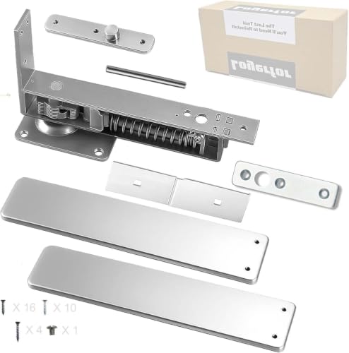 Double Action Spring Hinges Swinging Door Hinge Pivot Hinge with self-Closing and Stop Function Suitable for Wooden Doors-garysliver - color: garysliver