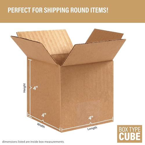 Bundle Of 25 Basic Corrugated Shipping Boxes (4 x 4 x 4") - size: 4 x 4 x 4"