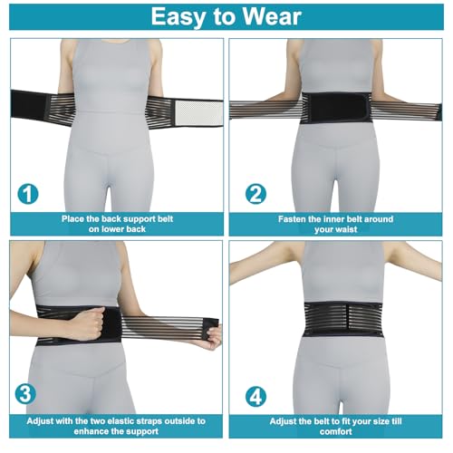 Back Brace for Lower Back Pain Relief, Lumbar Support Belt for Men&Women - color: Black 1