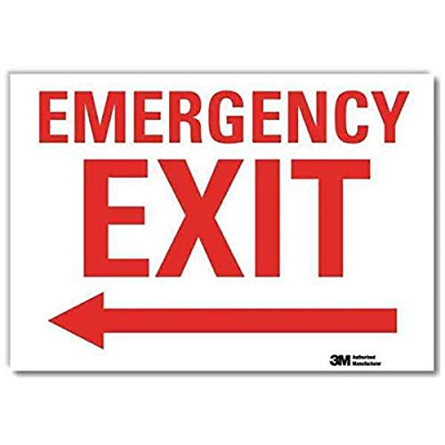 SmartSign “Emergency Exit” Label with Left Arrow | 10" x 14" 3M Engineer Grade Reflective - color: Emergency Exit Sign With Left Arrow, size: 10" x 14" Reflective Decal