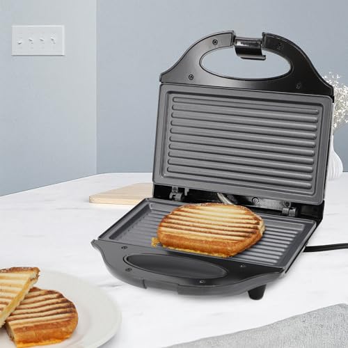 MegaChef Electric Non-Stick Aluminum Panini Press Sandwich Maker Grill, Compact Design, Panini Maker, Sandwich Grill, Countertop Grill Griddle (Grill Plate) - color: Grill Plate