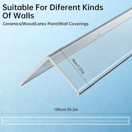 CHIDU Corner Guard 2 PCS x 39.3" L x 1.57" W, Pre-Drilled Clear Wall Corner Protector with Screws, L-Shaped Thickened Edge Protection for Sharp Wall, Door Frame, Table, Countertop - size: 39.3" L x 1.57" W