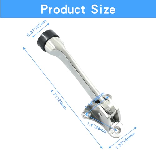 Luomorgo Kickdown Door Stopper, 4 Inch, 1 Pack Door Stops Holder - color: Silver, size: 1 Piece