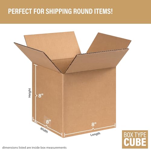 Bundle Of 25 Basic Corrugated Shipping Boxes (8 x 8 x 8") - size: 8 x 8 x 8"
