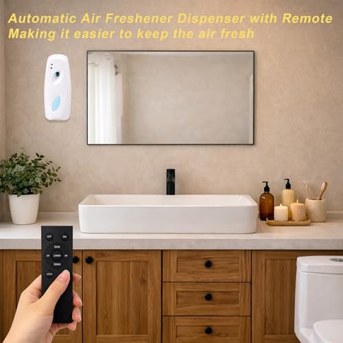 2-pack Automatic Air Freshener Spray Dispenser with Remote Control, White - color: White