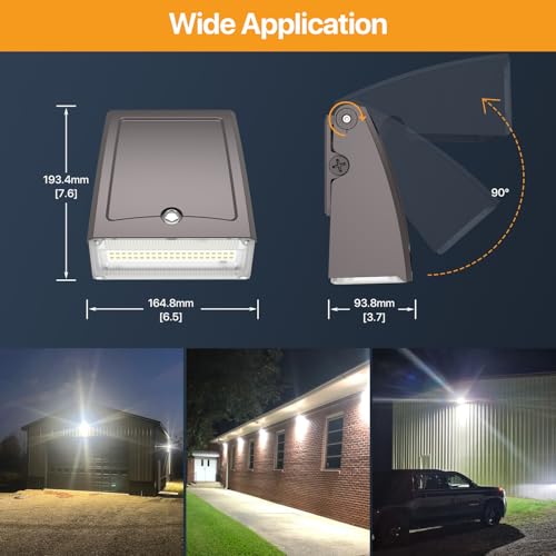 Adjustable LED Wall Pack Lights: Selectable 30W/40W/60W 5000K - size: 60W/40W/30W*4pack