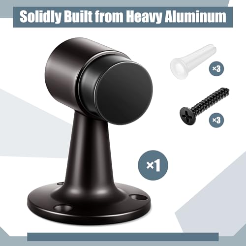 Yaocom 1 Pack Heavy Duty Floor Mounted Door Stop 3 in Aluminum Commercial Grade Door Stopper with Rubber Bumper & Stainless Steel Screws (Oil Rubbed Bronze) - color: Oil Rubbed Bronze