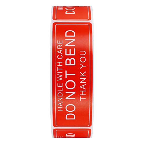 Do Not Bend Stickers 1×3 Inch Fragile Shipping Warning Labels Please Handle with Care Thank You - 500 Per Roll(10 Rolls Total 5000 Stickers)