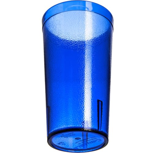 Carlisle FoodService Products Stackable Tumbler Plastic Tumbler with Pebbled Exterior for Restaurants, Catering, Kitchens, Plastic, 16 Ounces, Royal Blue, (Pack of 72)