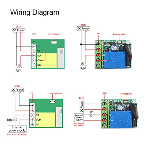 433MHz DC12V Wireless Remote Control Switch,1CH Dry Contact RF Relay - color: 3relays