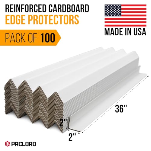 36" x 2" x 2" Reinforced Cardboard Edge Protectors, Pack of 100 - color: Thickness: 0.12", size: Pack of 100