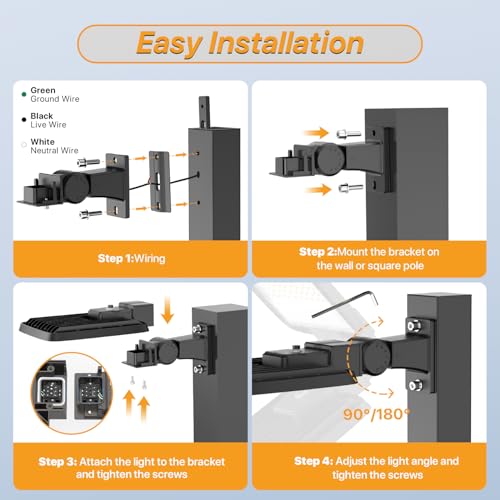 200W LED Parking Lot Light: 24000LM, 5000K 120LM/W Arm Mount - size: 200W