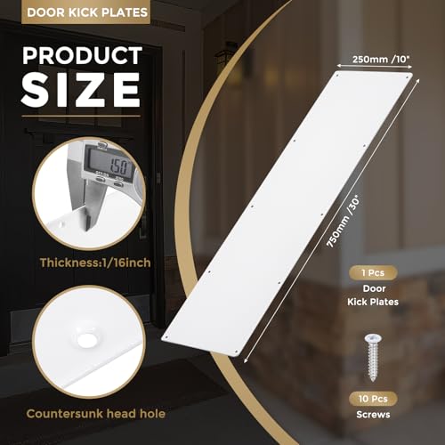 uxcell Door Kick Plate,10 x 30 Inches Kick Plate Door Plate,White-1 Pack - color: White, size: 10 x 30 Inch