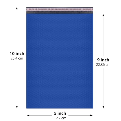 Royal Blue Bubble Mailers 5x10, Poly Padded Envelopes #00, 250 Pack - color: Royal Blue, size: 5"x10" / 250 Pack