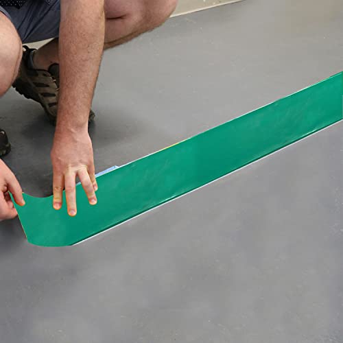 SmartSign Green 4 inch x 100 feet Floor Marking Tape, 32 mil Vinyl Floor Tape, Superior Mark Industrial Use Safety Tape with Beveled Edges, Strong Adhesive, for Gym/Warehouse/Courts - color: Green, size: 4" x 100'
