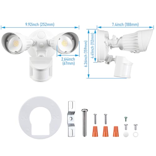 LEONLITE Motion Sensor Security Lights Dusk to Dawn IP65 3000K White - color: White (3000K)