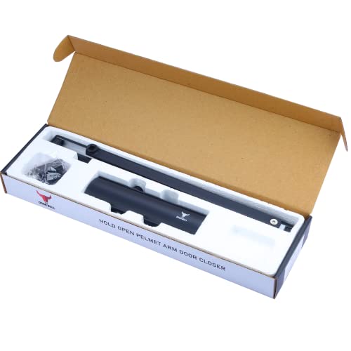 The Door Bull Series 5000 Automatic Door Closer – Hold Open Arm Features - size: 5000 Series, style: Matte Black