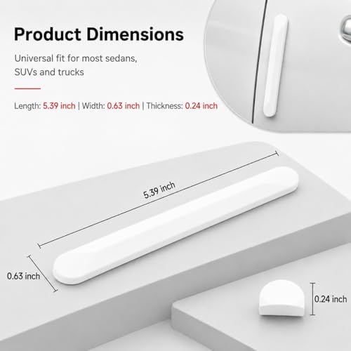 4 PCS Silicone Car Door Edge Guards, Self Adhesive Car Door Protector, Anti-Collision Crash Scratch Strips Protector, Auto Accessories Decorative Strip for Sedans Trucks SUVs (White) - color: White