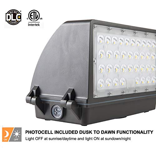 LED Wall Pack Light, 60W Full Cutoff Dusk to Dawn Outdoor Security Lights,5000K 7200lm 200-400W HPS/MH Replacement, Waterproof IP65 Commercial Lighting ETL DLC Listed 5-Year Warranty