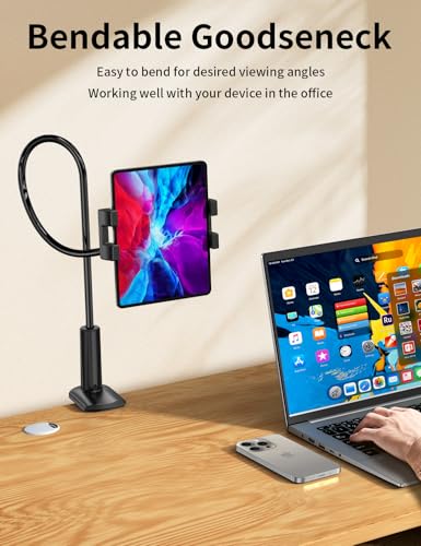 Gooseneck Tablet Holder for Bed, Adjustable ipad Stand with Long Arm