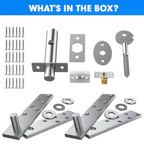 Pisman Pivot Door Hinges Heavy Duty, 360 Rotation for Secret Door - style: Simple Lock Style