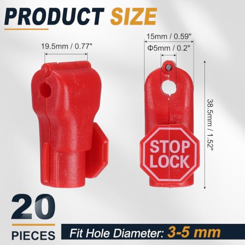 uxcell Pegboard Hook Stop Locks, 5mm Red Display Hook Locks 20Pcs - color: Red, size: 5mm