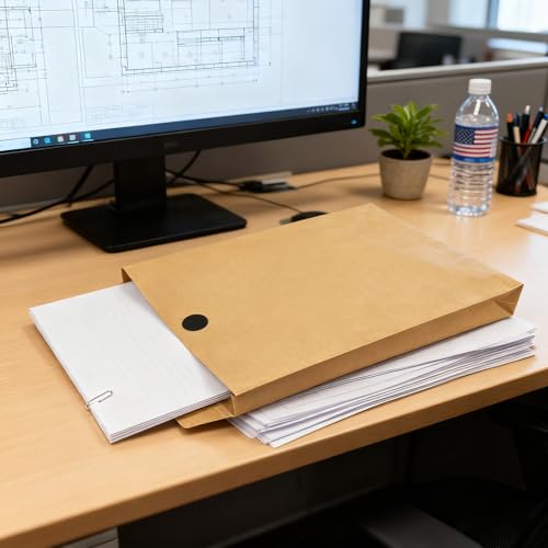 25 Pack Large Expandable Envelopes, 9.3x 13" Big Mailing Envelopes