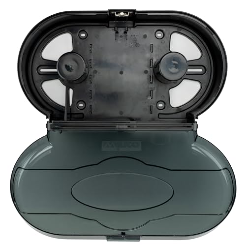 Winco 9 1/2" Black Double Roll Toilet Paper Dispenser