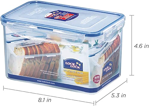 LOCK & LOCK Easy Essentials Food Lids/Pantry Storage/Airtight Containers, BPA Free, Rectangle - 8 Cup - for Cookies, Clear(Pack of 2) - size: 8 Cup (Pack of 2), style: 8 Cup