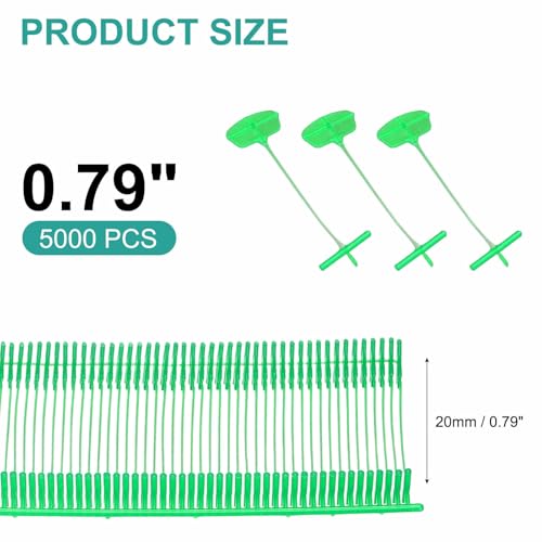 Standard Tagging Gun Fasteners 5000 Pcs 0.8 Inch Label Gun Price Tagging Barbs Clothing Tags Barbs Attachments for Clothes Fabric Price Label Garment, Green - color: Green, size: 0.8 Inch