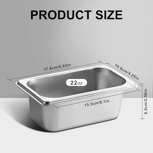 GOLDEN KEY 10 Pcs Stainless Steel Steam Table Pans,1/9 Size x 2.5 Inch Commercial Food Pans,Stackable Commercial Anti-Jam Hotel Pans,Catering Storage Metal Food Pan for Home, Restaurant, Buffet - color: 1/9, size: 2-1/2" Deep