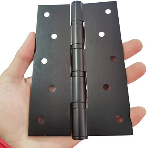 Heavy Duty Door Hinges Stainless Steel Ball Bearing Hinges 5 Inch Door Hinge for Interior & Exterior Doors Square Corners,Heavy Duty Wood Door with Mounting Hardware 2 Pack (Black, 5 Inch) - color: Black, size: 5 Inch