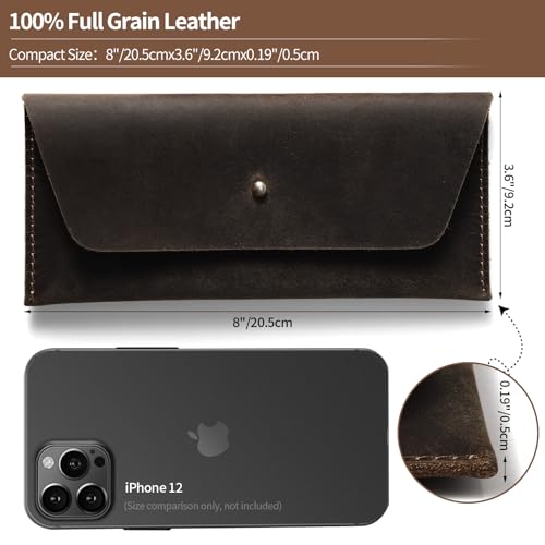 Ringsun Leather Money Cash Envelopes Wallet for Men, Money Bag Pouch Reusable Budget Envelope Wallet, Retro Clutch Wallet, Coffee - color: Coffee