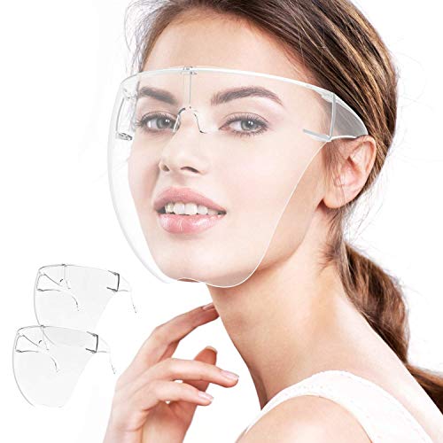 Wattne Face Shield, Clear Safety Face Shields with Frame Detachable Full Face Protective Reusable Goggle Shield Anti-spitting Fog & Scratch Resistant Suitable for Indoor and Outdoor Activities