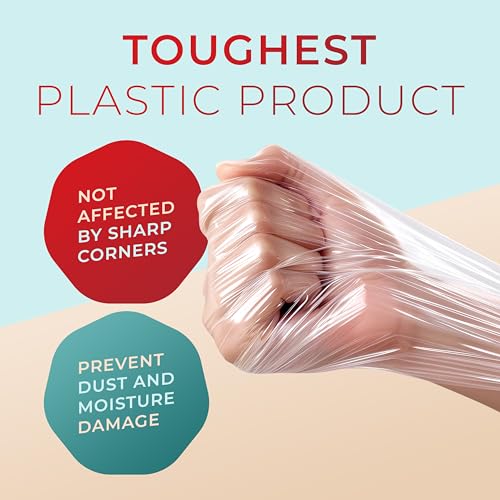 5" x 1000' Roll -80 Gauge Thick + Hybrid Technology with Dispenser,24 Pack Stretch Packing Wrap, Plastic Pallet Shrink Film, Clear (SF18003) (24 Pack) - size: 24 PACK