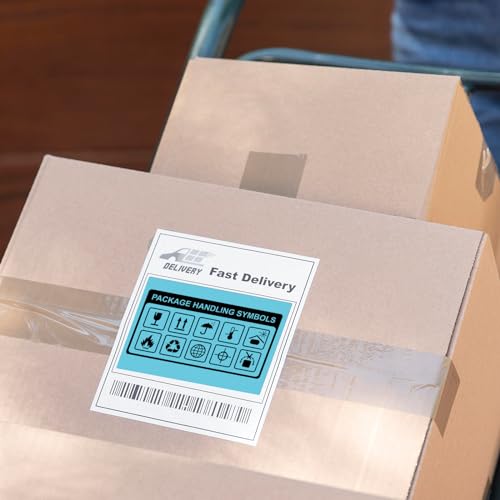 Blue Thermal Labels 4 × 6 Inch Waterproof Vinyl Stickers 250 PCS - color: Blue