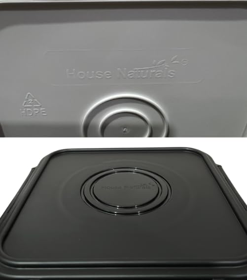 House Naturals 4 Gallon Square Food Grade Bucket Pail with Plastic Handles and Lid (Pack of 3) (Clear - Black lids) - color: Clear - Black Lids