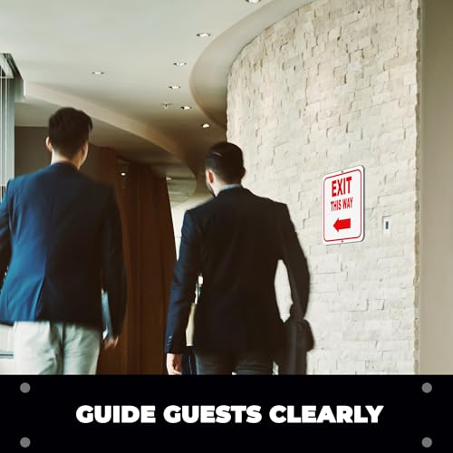 EXIT THIS WAY DIRECTIONAL RIGHT ARROW RED Aluminum Composite Outdoor Sign 15" x18" - color: Right, size: 15" x18"