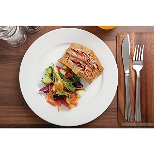 White Porcelain Plates with Wide Rim - 12 Pack by Olympia