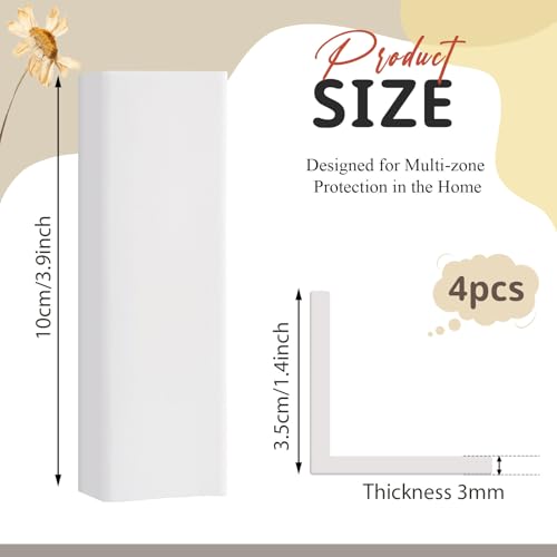 Pangda Baseboard Corner Protectors Self Adhesive, White, 4 Pcs - color: White