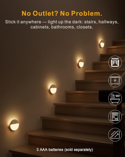 YUNLEX Toilet Light Motion Sensor, Battery Operated Night Light Indoor - color: Warm Yellow