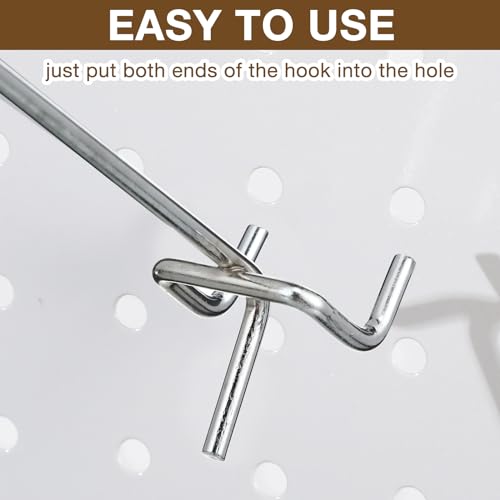 Shimeyao 100 Pcs Peg Board Hooks Stainless Steel Pegs,12 Inch,Silver - color: Silver, size: 12 Inch