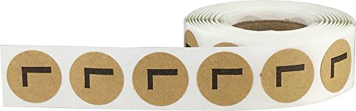 Natural Kraft Circle Large L Clothing Size Stickers for Retail Apparel, 0.75 Inch Round Adhesive Size Labels, 500 Total Stickers on a Roll for Boutique and Inventory Organization – Made in the USA - color: L