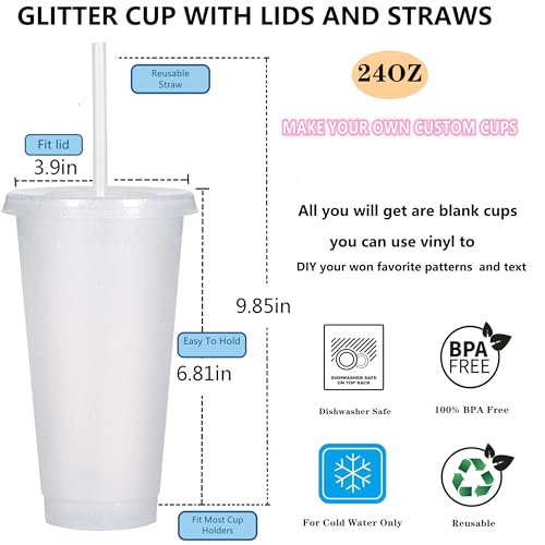 Suertestarry Tumbler with Straw and Lid,Water Bottle Iced Coffee Travel Mug Cup,Reusable Plastic Cups,Perfect for Parties,Birthdays… (White, 36 pack) - color: White, size: 36 pack