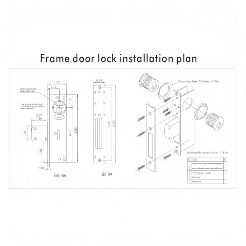 Commercial Mortise Lock 1-1/8" Backset, Brass Cylinder, Storefront (Silver)