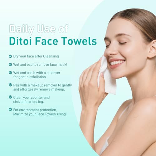 Ditoi Face Towels XXL,Soft Disposable Facial Towels-Travel Essentials - style: 15Count (Pack of 3)